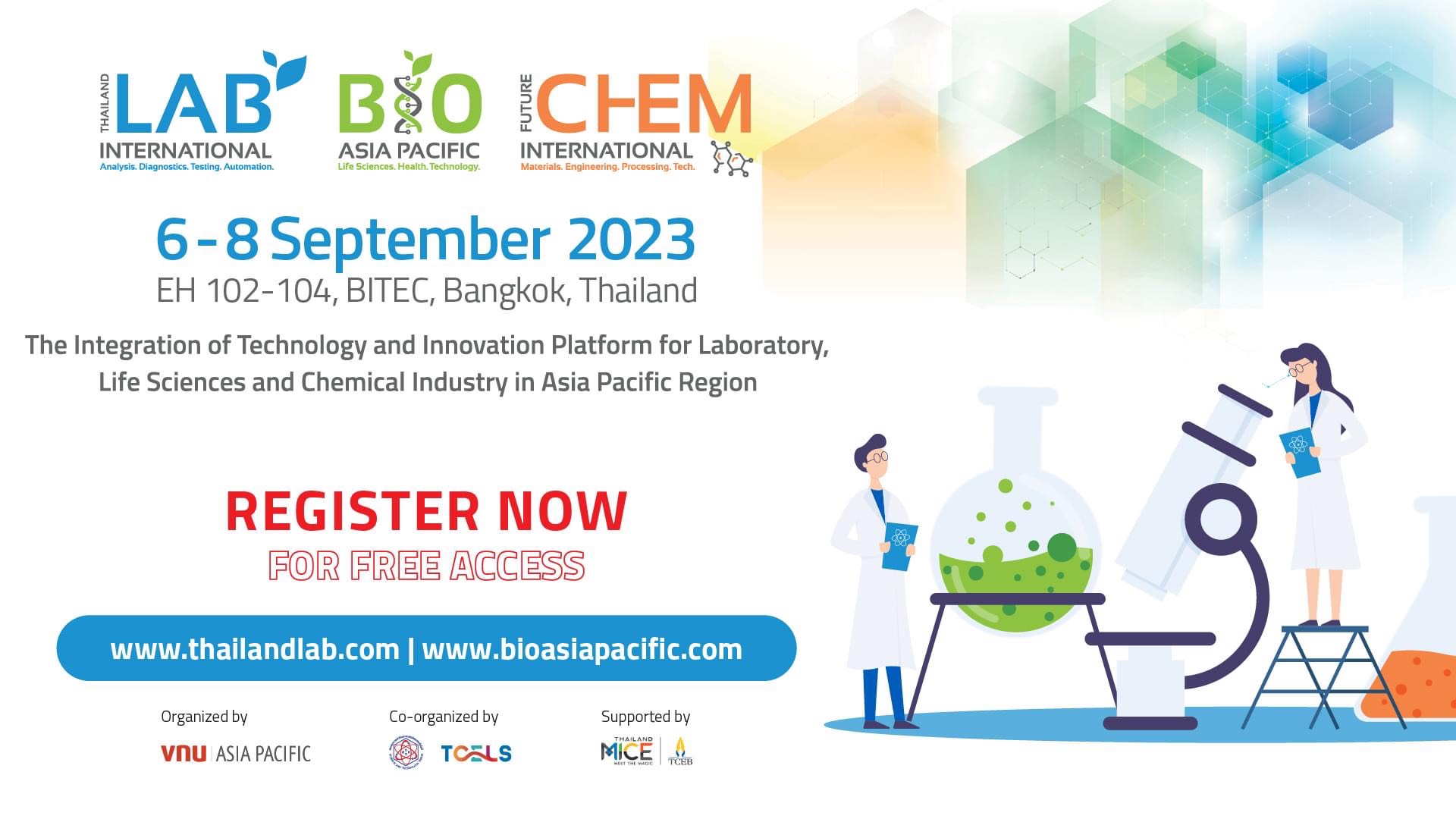 Thailand LAB INTERNATIONAL, Bio Asia Pacific and FutureCHEM 2023 set to unleash on Sep 6-8