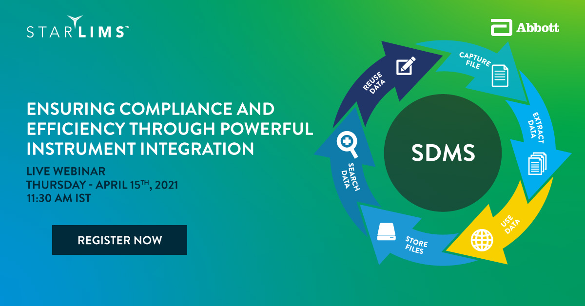 Register Now to Learn more about how STARLIMS SDMS can support your organization through powerful instrument integration.